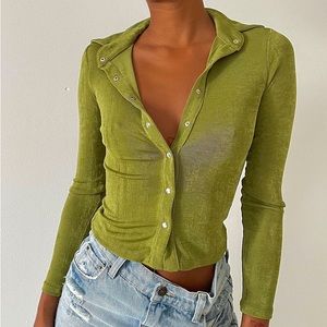 PRINCESS POLLY Elody Long sleeve shirt green